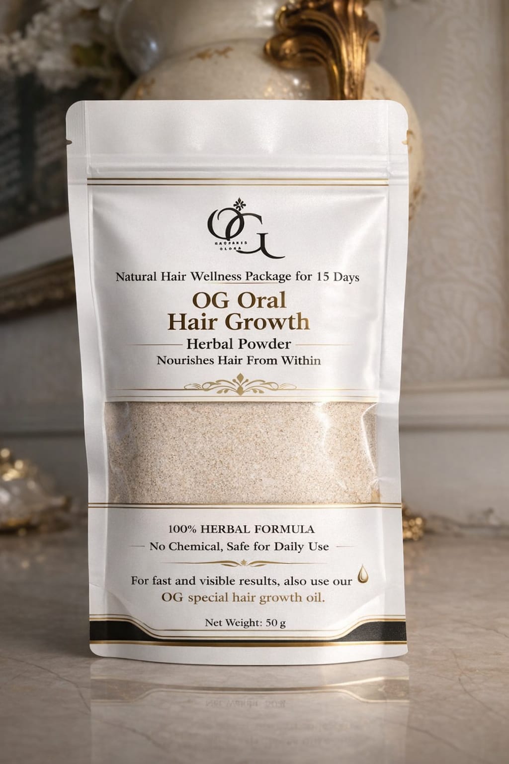 ORGANIC GLOWRA HAIR GROWTH HERBAL POWDER[15 DAYS]